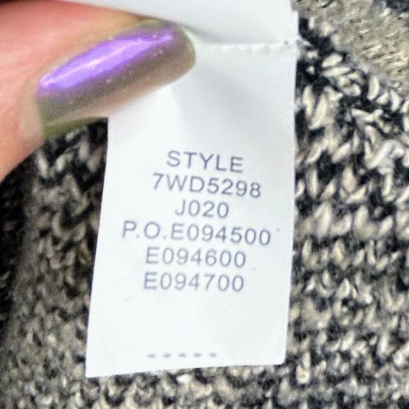 Lucky Brand Bali Cardigan Knit Open Front Draped Sweater Aztec Pt Black Cream L - Picture 14 of 14